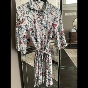 HM Floral Shirt Dress with waist tie.